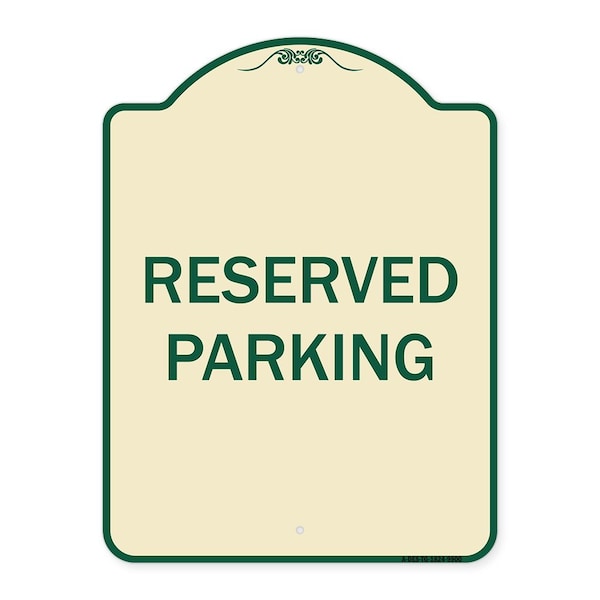 Signmission Designer Series Sign-Reserved Parking, Tan & Green Heavy-Gauge Aluminum, 24" x 18", TG-1824-9900 A-DES-TG-1824-9900 - main